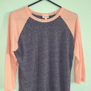 Blue and pink long sleeve shirts